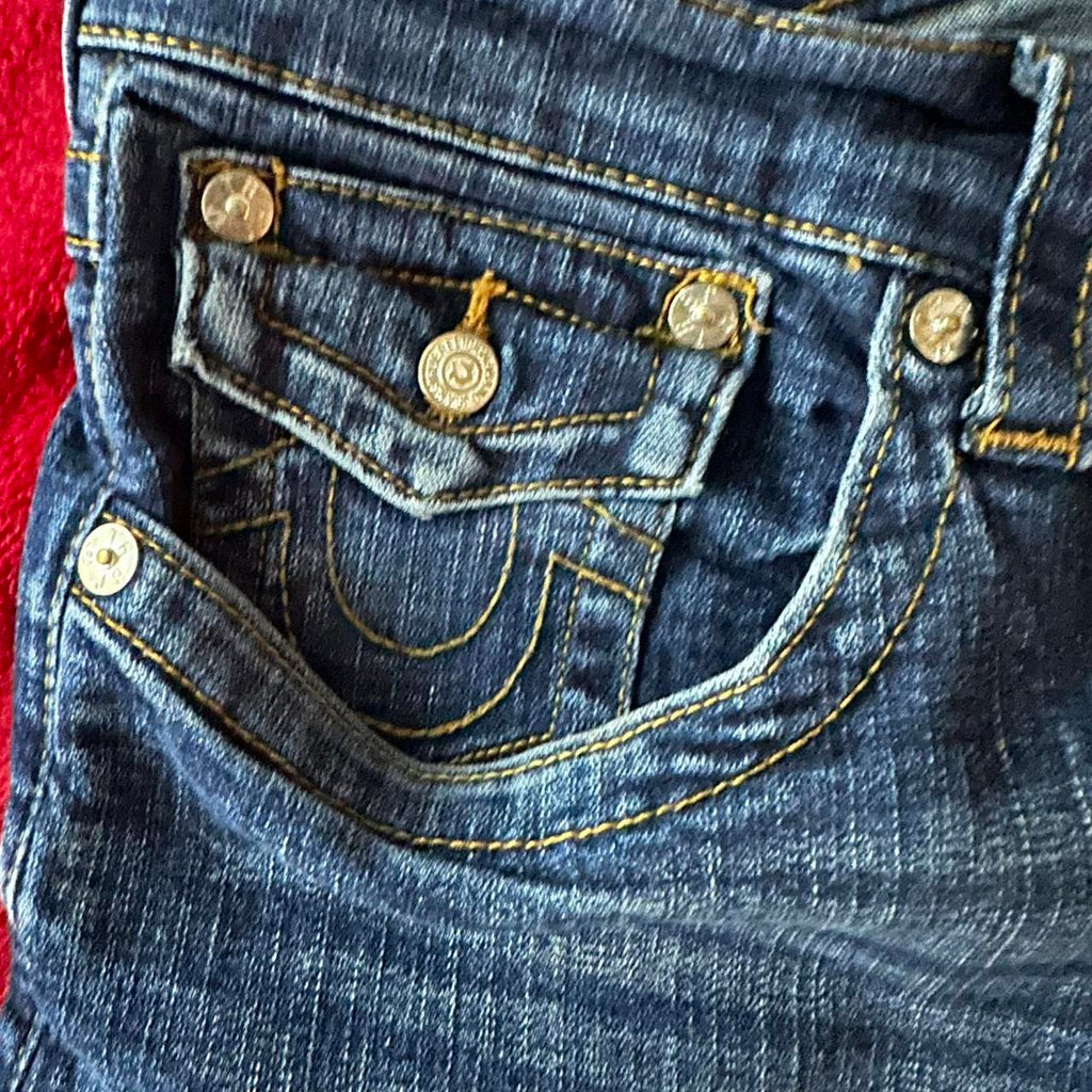 True Religion Men's Navy and Blue Jeans