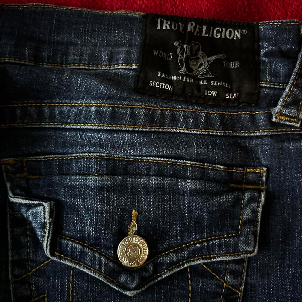 True Religion Men's Navy and Blue Jeans